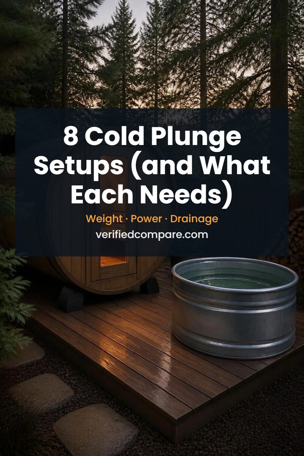 8 cold plunge setup ideas and what each needs: weight, power, drainage